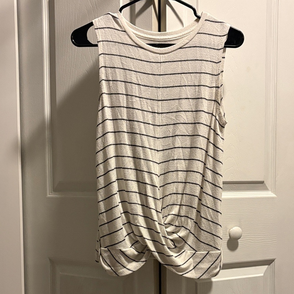 a new day Navy and White Striped Tank Top